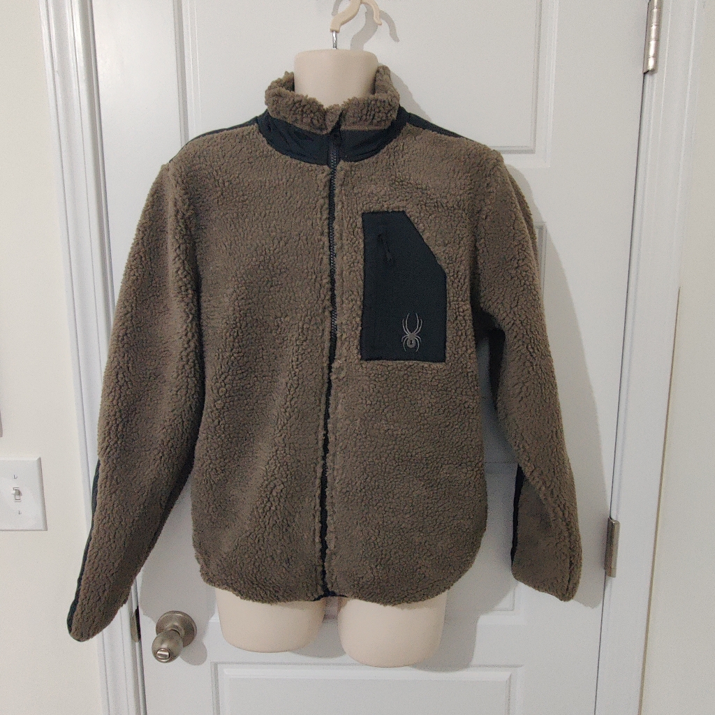 Spyder Sherpa Jacket Mens Falcon Fleece Full Zip Msrp $129